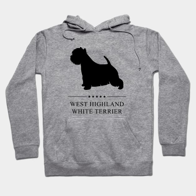 West Highland White Terrier Westie Black Silhouette Hoodie by millersye